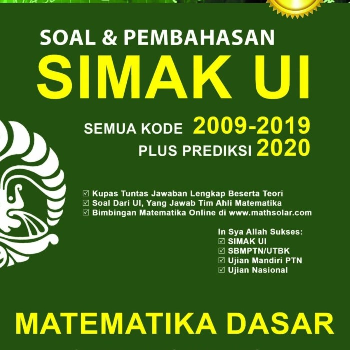 HOT SALE SIMAK UI 2020 MATEMATIKA DASAR TERMURAH