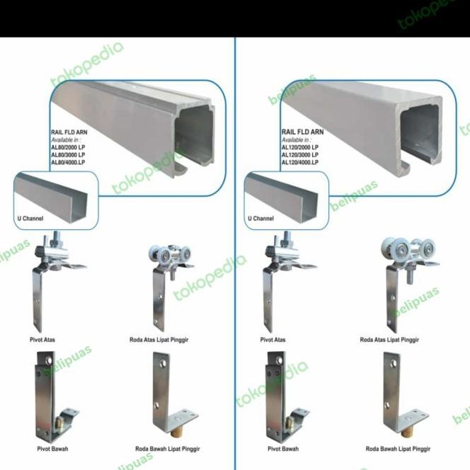 Rel Pintu Lipat Aluminnium 3 Meter / Track 3Meter