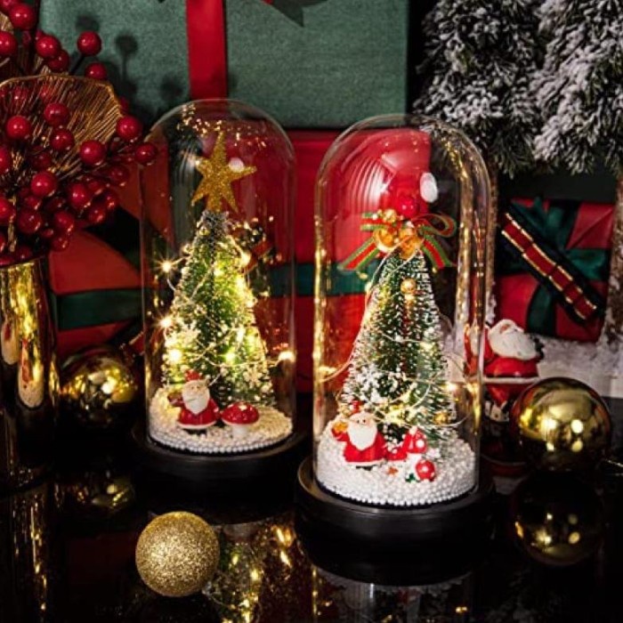Terlaris Glass Dome Led Lampu Glassdome Natal Santa Dekorasi Pajangan Christmas