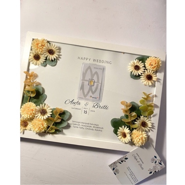 Custom Hantaran Kado Logam Mulia Frame Pigura Untuk Pernikahan