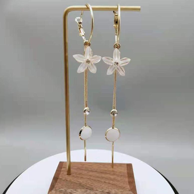 Terbaik Anting Korea Rumbai Panjang Aksen Bunga Tassel Panjang S925 Silver Needle Temperament Earrings Aw148 Wxs