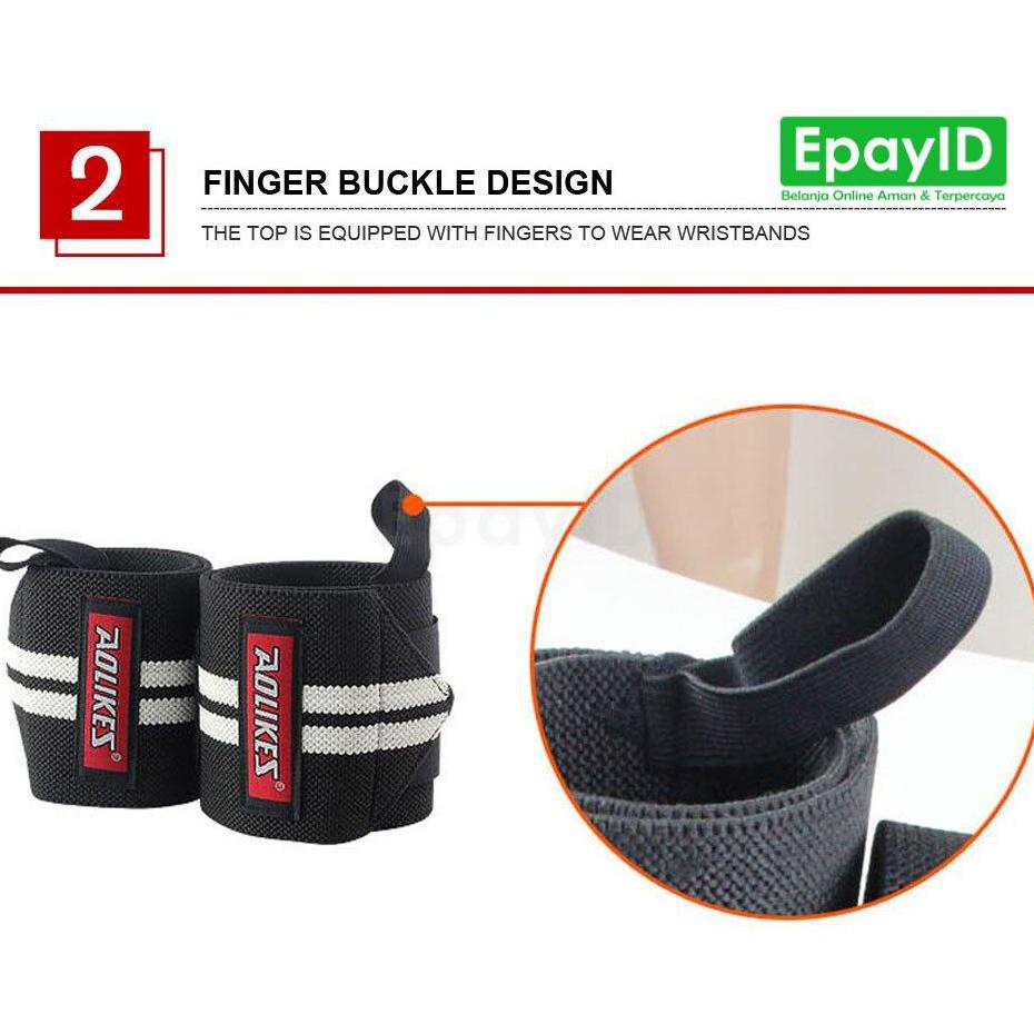 Promo Aolikes Deker Pergelangan Tangan A1538 Set Wrist Band 50Cm Pelindung Workout Elastis Adjustable Strap Support Kyx