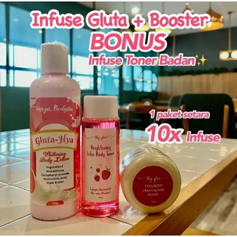 Hassya Bodyskin Paket Pemutih 3IN1/AHA collagen Hassya/Toner Hassya/Sabun Hassya