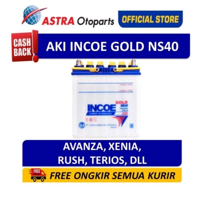 Best Seller Aki Mobil Toyota Avanza Incoe Gold Ns40 / 32B20R 34B19R 36B20R 32 Ah