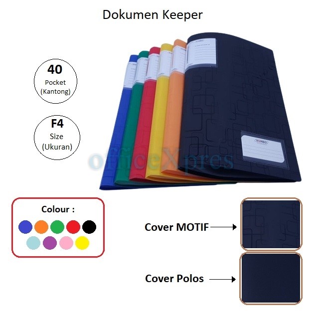 

Bestseller Map Plastik / Dokumen Keeper / Clear Holder F4 Folio 40 Lembar Hombo