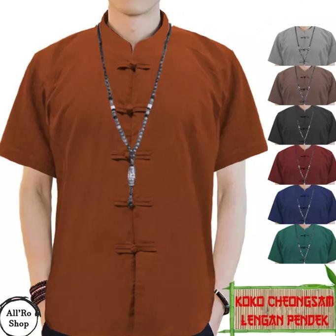 Terlaris Baju Koko Pria Lengan Pendek Koko Cheongsam Ipman Ars 17048-17056