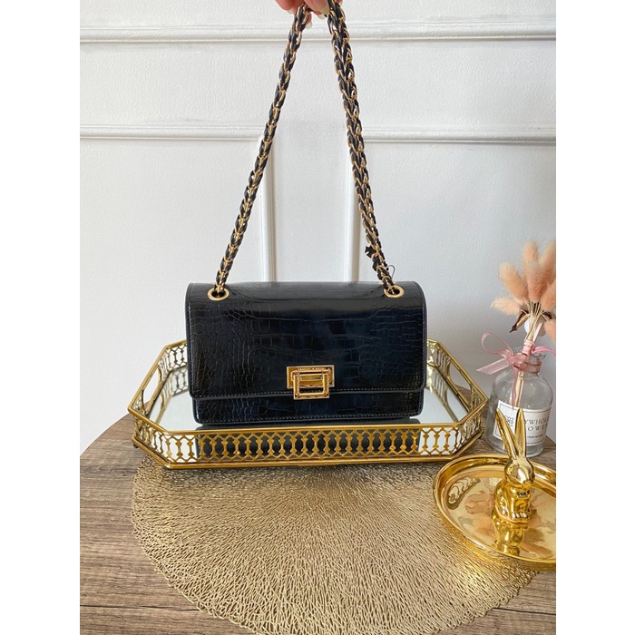 HOT SALE TAS WANITA BRANDED MURAH - CK FRONT FLAP CROCO ORI TERBARU