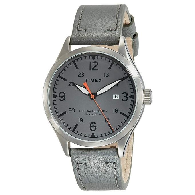 Timex Tw2R71000 Waterbury Traditional Mens Grey Dial Grey Leather
