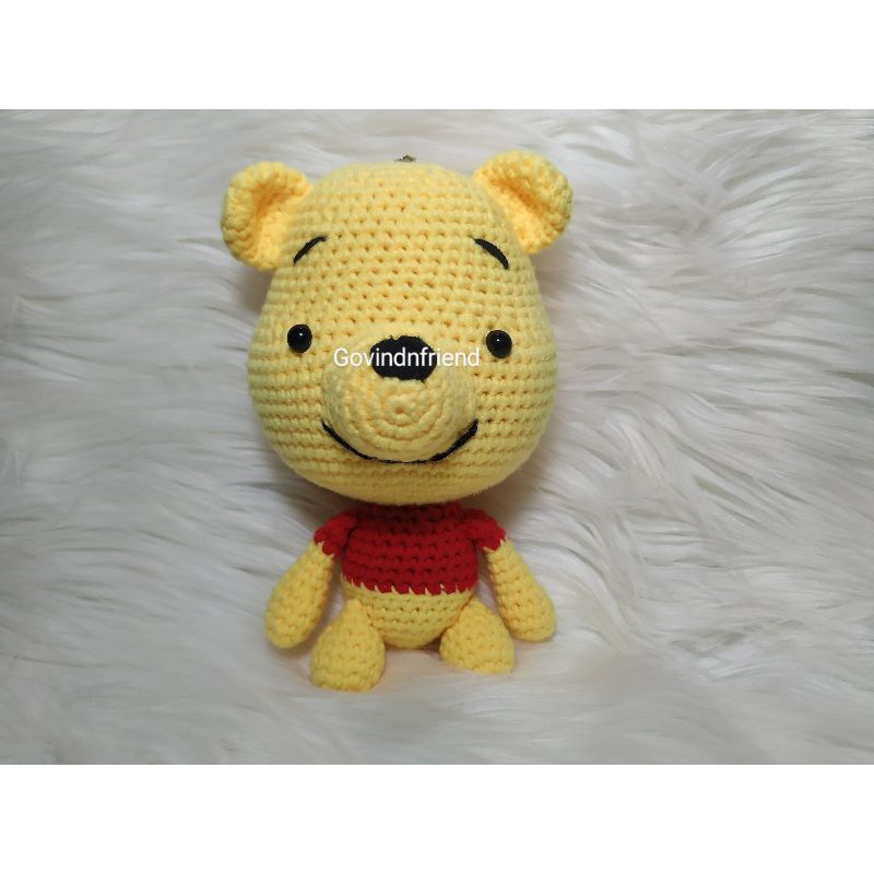 boneka amiigurumi Winnie the Pooh / boneka rajut beruang kecil /boneka rajut Winnie the pooh