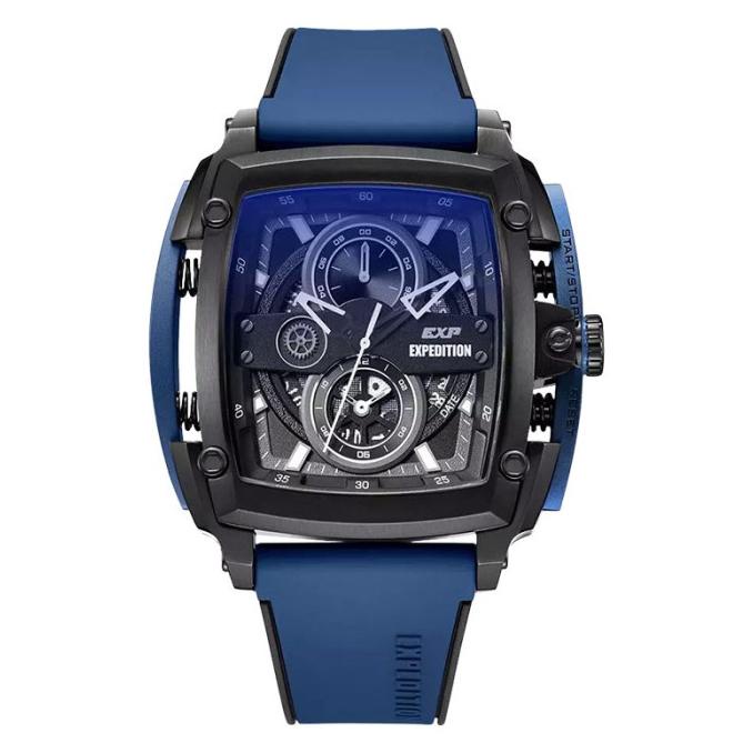 Jam Tangan Pria Expedition E 3008 Mc Ripbabu Chronograph Black Dial B