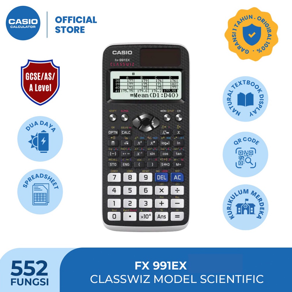

Terlaris CASIO FX-991EX - Kalkulator Sekolah/Kuliah - Internasional - Classwiz - 552 fungsi 67