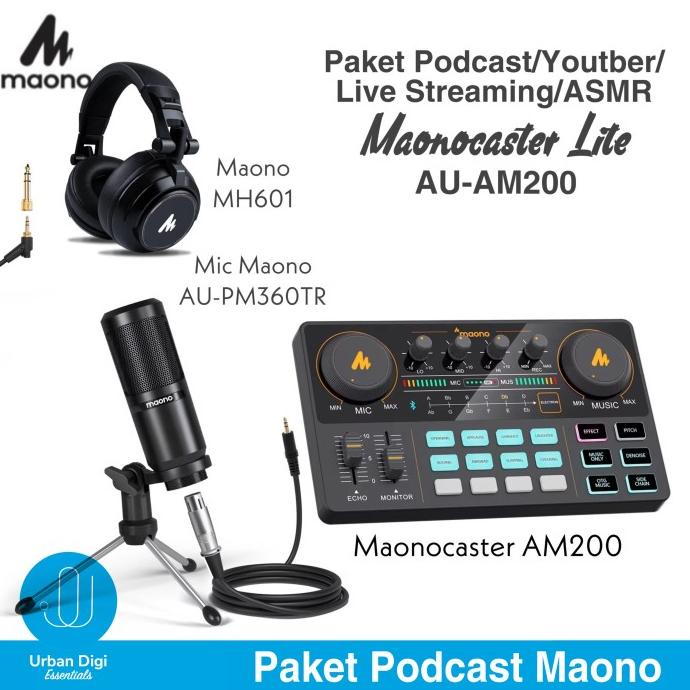 Paket Soundcard Maono Caster Am200 - Buat Podcast, Recording, Live