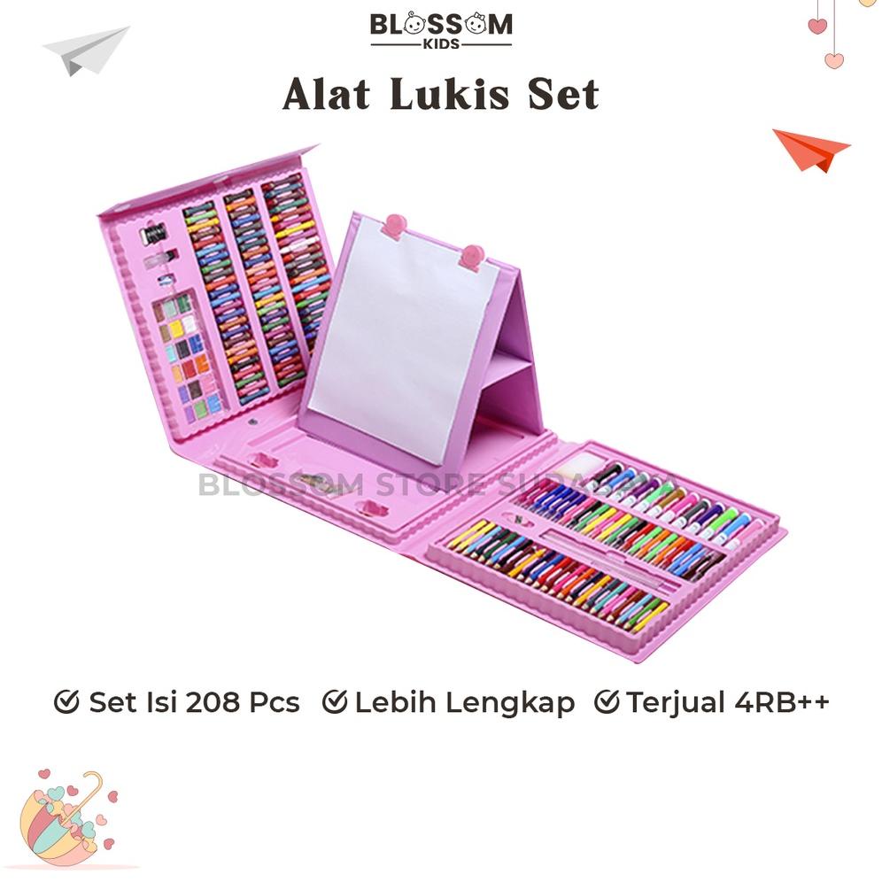 Terbaik Alat Lukis Set 208Pcs Crayon Oil Paste Krayon Mewarnai Pensil Warna Cair Perlengkapan Tulis Sekolah - Blossom Kids Wxs