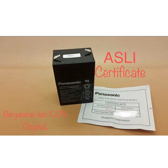 Baterai PANASONIC Asli original Aki Kering Accu 6volt 6 volt 6v 4.5Ah