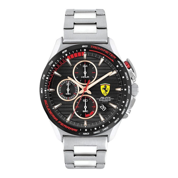 FLASH SALE JAM TANGAN PRIA FERRARI SCUDERIA PILOTA EVOLUZIONE 0830852 CHRONOGRAP TERMURAH