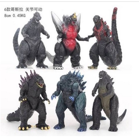 

action figure Godzilla isi 6 pcs kaki tangan bisa digerakkan qab03