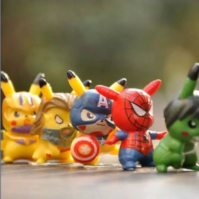 

MINIATUR pokemon cosplay super heroes size mini pajangan figurin qab03