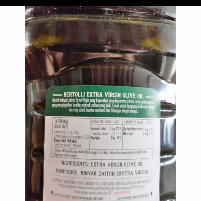 

BERTOLLI EXTRA VIRGIN OLIVE OIL 2LTR - MINYAK ZAITUN MURNI best seller ghe02