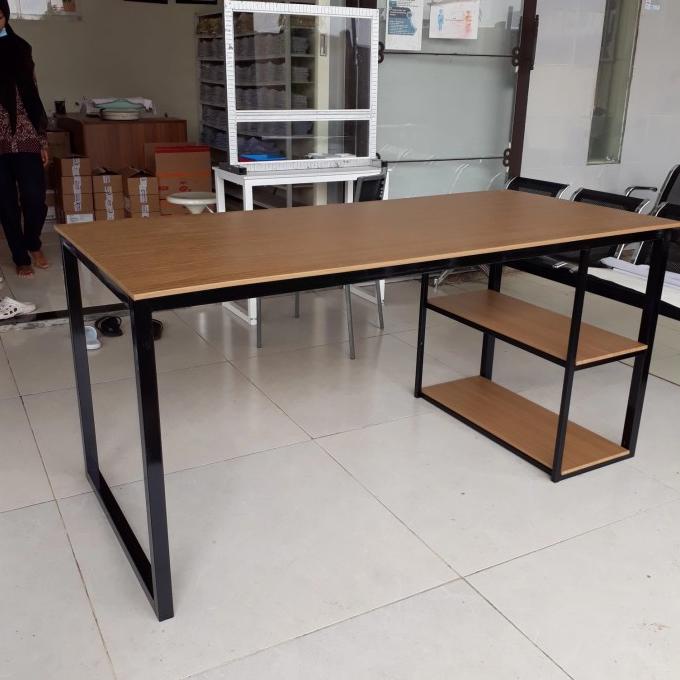 meja kerja kokoh uk 60x120cm t 72cm 2 rak samping