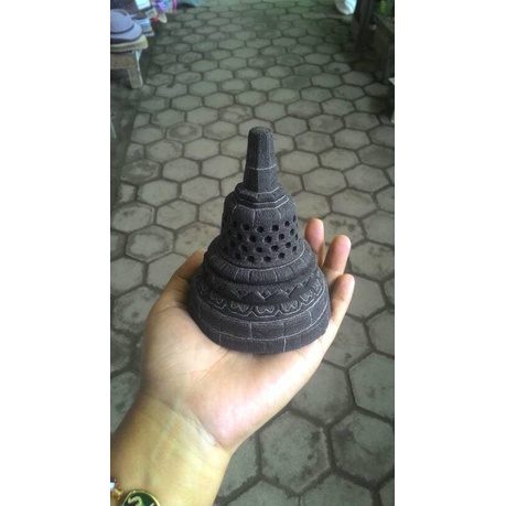 Best Seller Miniatur Stupa Candi Borobudur-Batu Pahat Asli-Pajangan-Ukuran Sedang.
