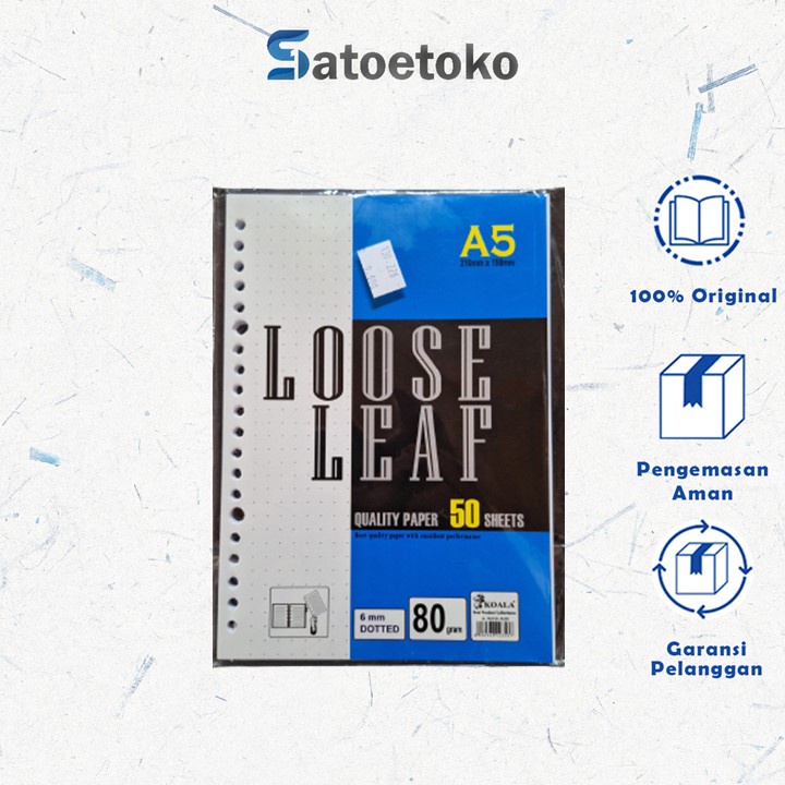 

LOOSE LEAF KOALA A5 50 GRID/DOTTED