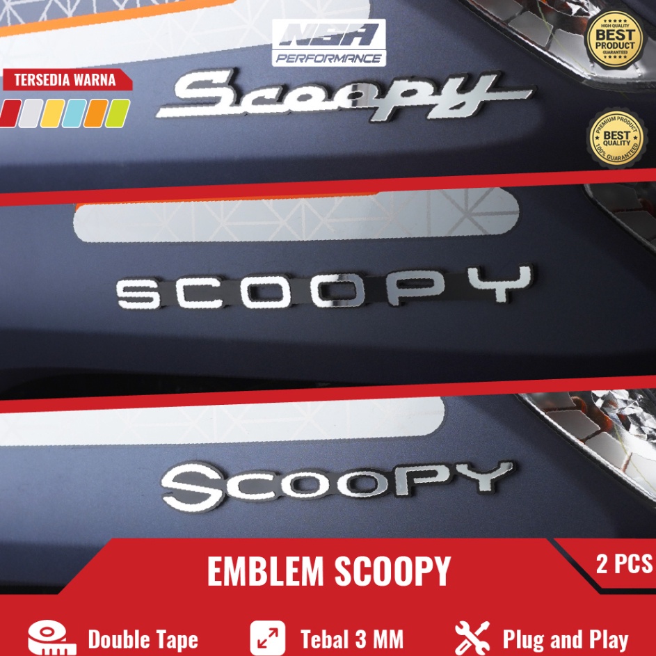 Kualitas Dijamin 2PCS LOGO SCOOPY LATIN 3D TIMBUL EMBLEM SCOOPY LATIN SCOOPY PRESTIGE SCOOPY 2023 SC