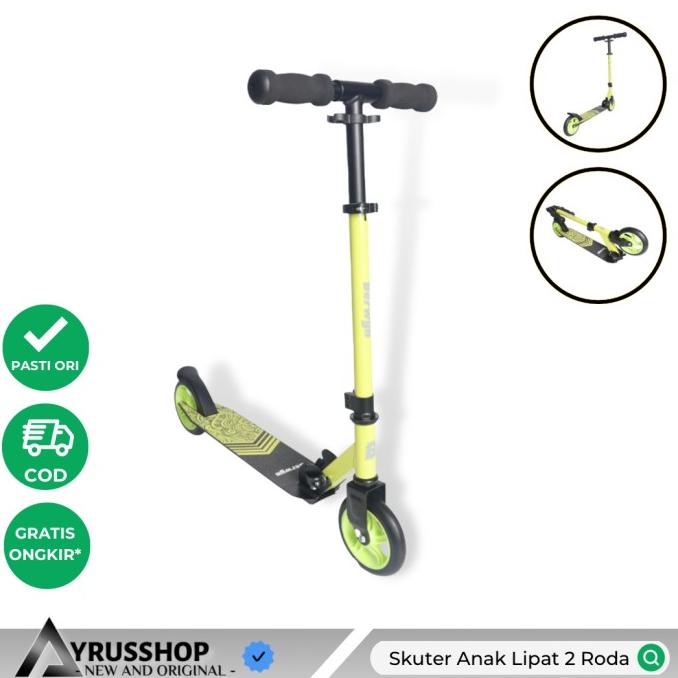 Termantab] Scooter Skuter Anak Lipat 2 Roda Stylish High Quality/Berwyn/Yellow