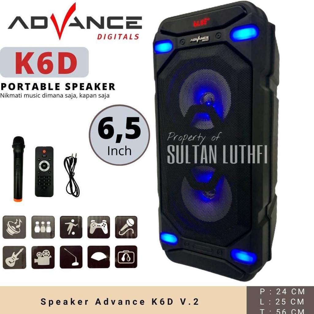 Promo Bisa COD (Bayar Ditempat) Speaker Advance K6D V.2 / speaker portable bluetooth / speaker portable / speaker portable 15 inch full bass / speaker portable 8 inch / speaker portable 12 inch full bass
