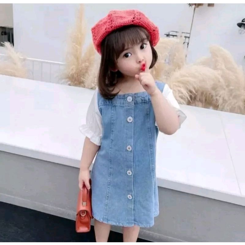 Dress Jeans Tyna Anak Perempuan Umur 1-5 Tahun Baju Dres Levis Cewek Berkualitas Model Terbaru Viral