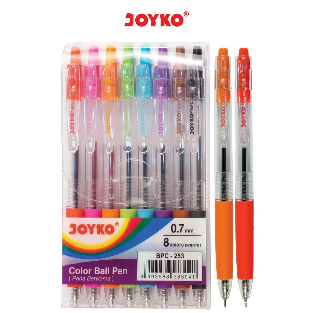 

Grosir.. Pulpen Pena Warna Color Ball Pen BPC-253 8 Warna 0.7 mm 04R