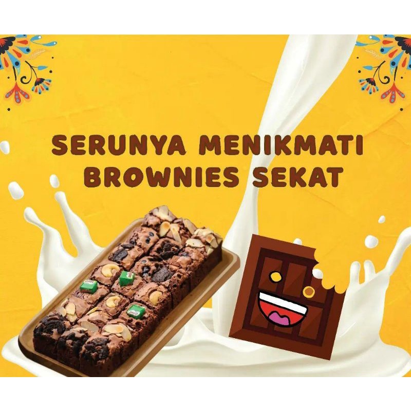 

Brownies Panggang Fudge Sekat Mix Toping (Coklat, Oreo, Almond, Milo)