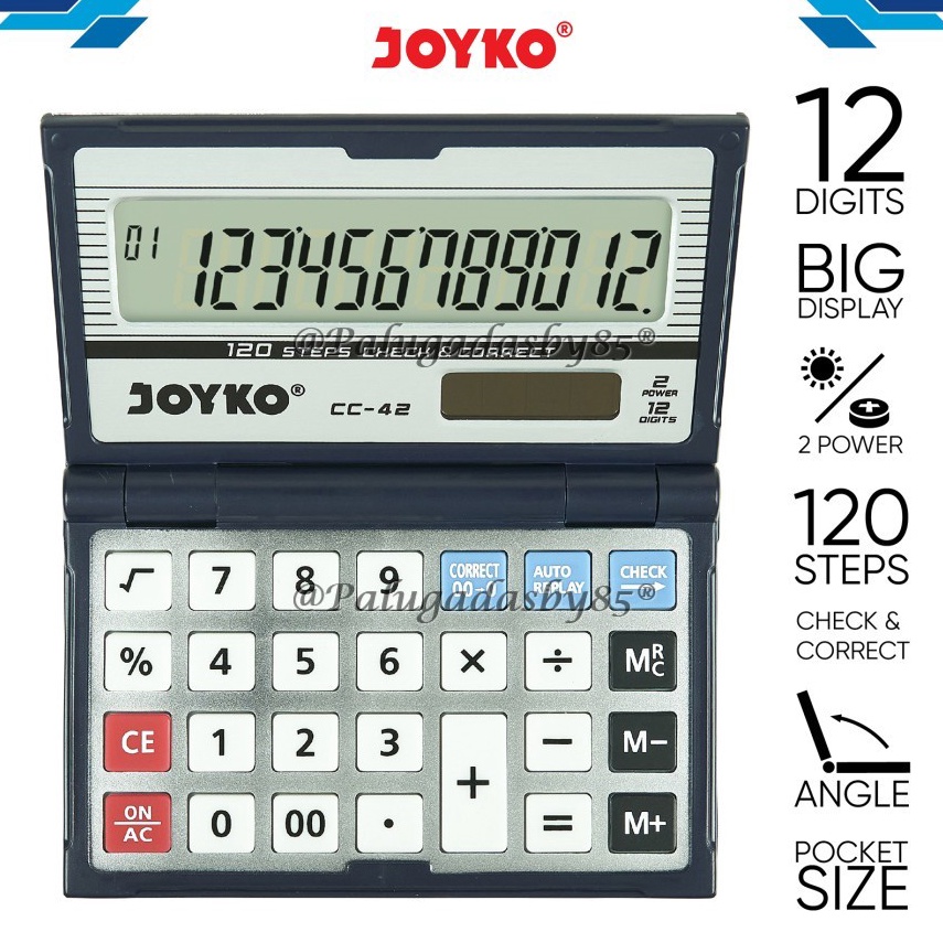 

Promo.. Kalkulator Joyko CC-42 12 Digits Check Correct (1 Biji) / Calculator Joyko CC-42 / Joyko CC 42 / CC42 IJZ