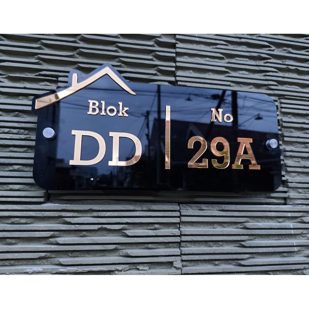 

Murah.. Nomor Rumah 2 Lapis Emas “HURUF TIMBUL”Plus Pen YBT