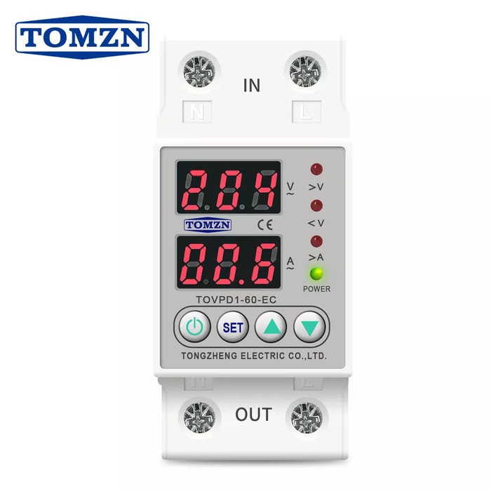 ADJUSTABLE UNDER/OVER VOLTAGE OVER CURRENT PROTECTOR 63A