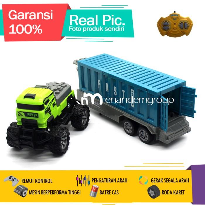MAINAN MOBIL REMOT KONTROL RC DUMP TRUK KONTAINER GANDENG TRAILER