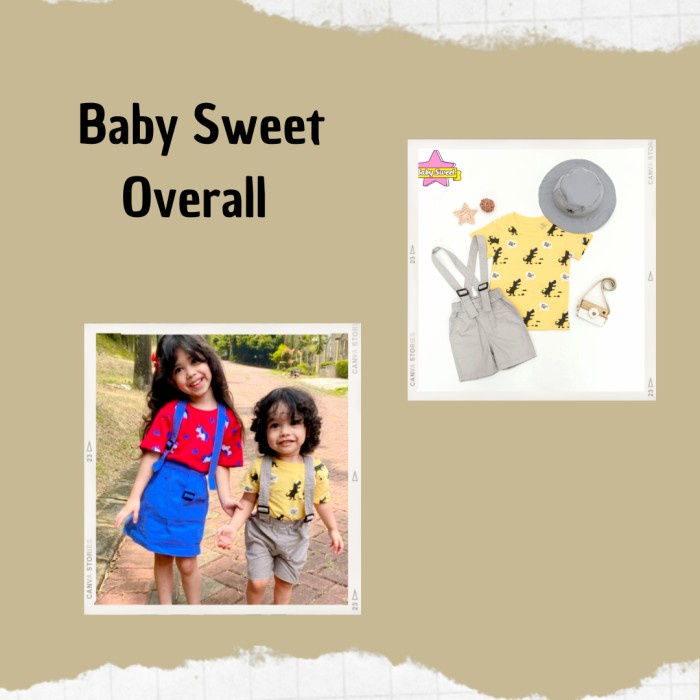 TERLARIS Overall Baby Sweet 3in1 6-36 Bulan/ Setelan Overall Batita Cowok Cewek