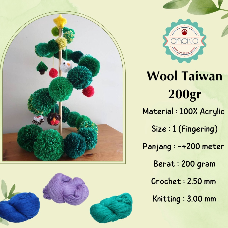 Grosir❉➵ SP7QM KATALOG - Benang Rajut Wool / Wol / Siet Yarn 200 gram TAIWAN (BENTUK HANK, TIDAK DIG