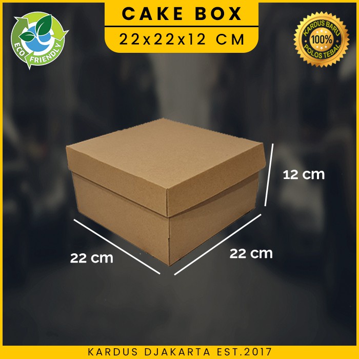 

KARDUS CAKE BOX / KOTAK KUE Uk. 22x22x12 CM