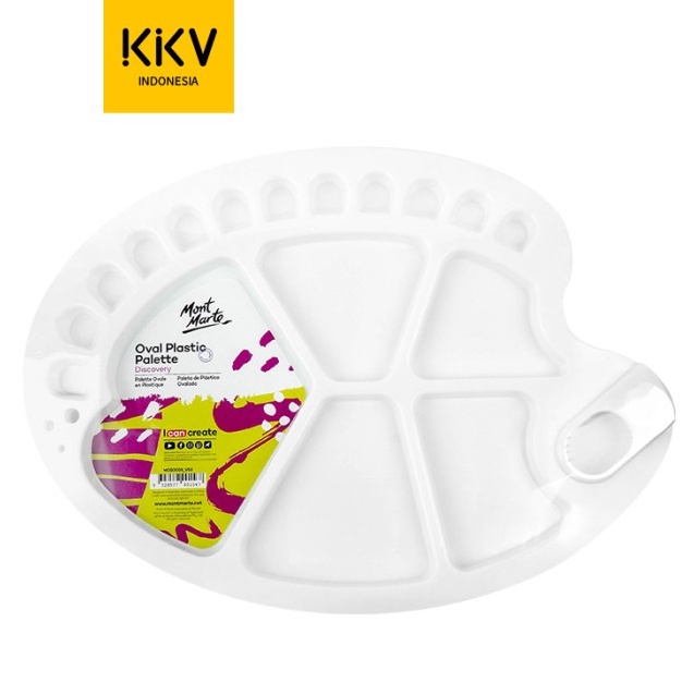 

❇Stok Banyak↔ QVKMA KKV MONT MARTE Oval Plastic Palette Palet Lukis Wadah Cat Air Akrilik T53 ➞Murah Banget