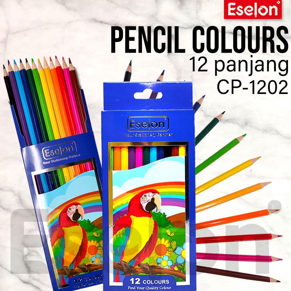 

✬Paling Popular BTFWP Pensil warna ESELON panjang 12warna / Pensil warna Eselon Y76 ✻Ready stock