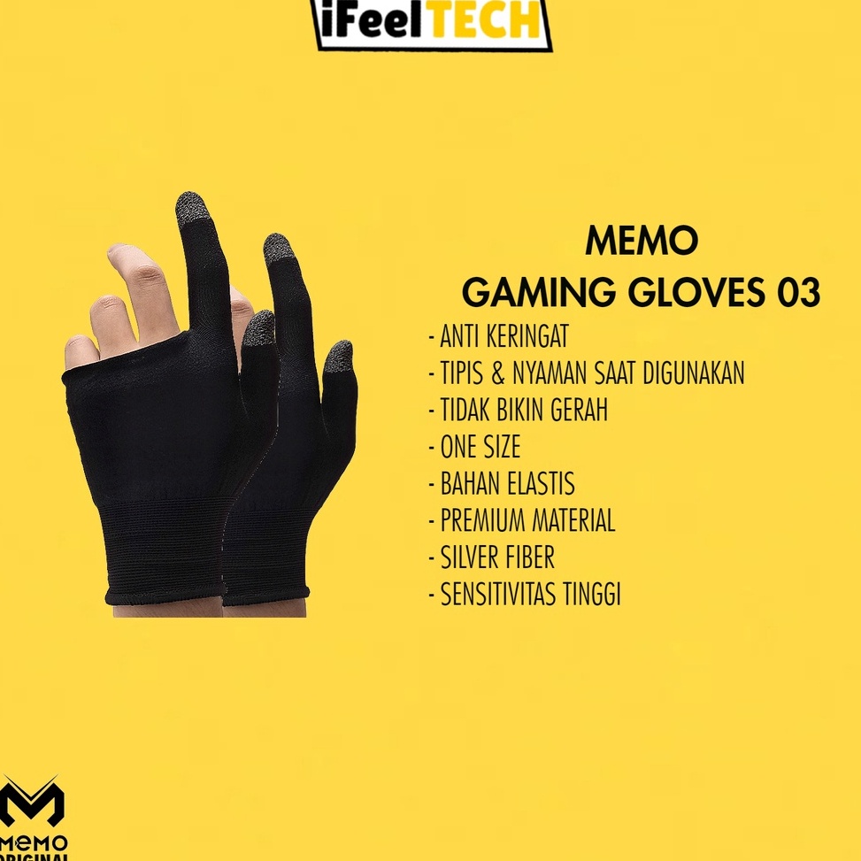 ⚡COD⚡ iFeelTech - MEMO Gaming Gloves Finger Sleeve FS03 For Gaming