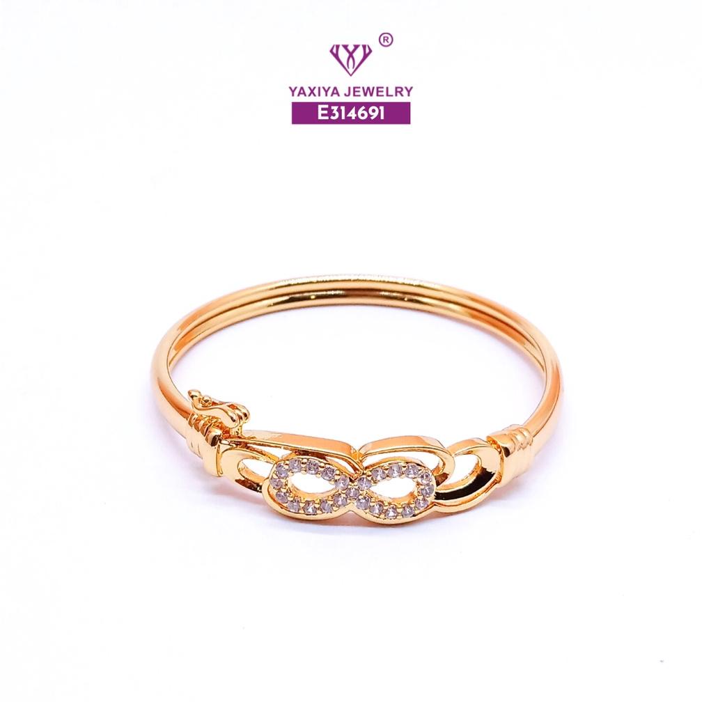 TOP 10 Yaxiya Gelang Bayi/Gelang Baby Perempuan Bangle Permata Perhiasan Lapis Emas 18K 969 MURAH