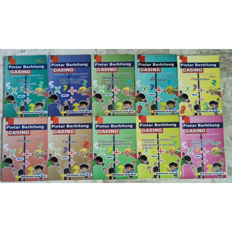 Buku Pintar Berhitung Gasing (Gampang, asyik, menyenangkan) volume 1,2,3,4,5,6,7,8,9,10, Prof.Yohann