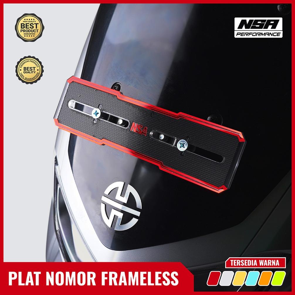 Terkini Frameless Plate Motor Universal 1Pcs Dudukan Plat Nomor Motor Vario Beat Scoopy Nmax Aerox (