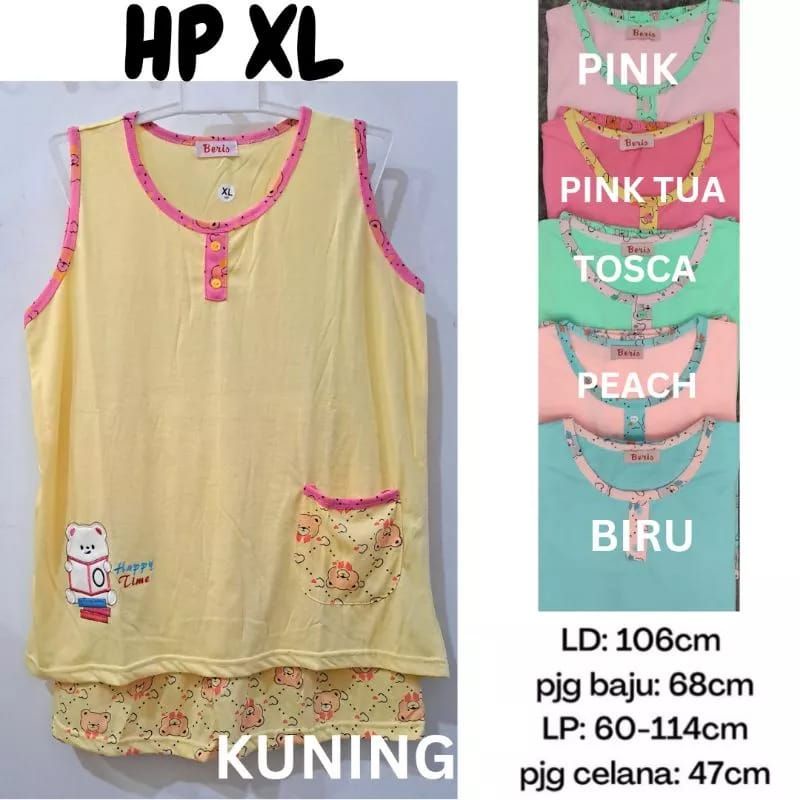BAJU TIDUR BERIS HP XL - BERIS SINGLET XL / BAJU TIDUR HOT PANTS / YOU CAN SEE BIG SIZE