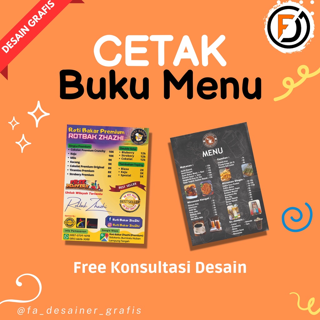 Cetak Buku Menu Murah | Buku Menu Custom | Restoran, Cafe, Kedai, Warkop, dll