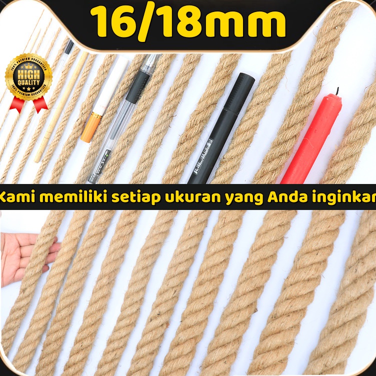 

❤[PROMO MURAH!!!]❤ Tali Tambang 16mm 18mm Tali goni / tarik tambang / Tampar Manila Goni Dadung Coklat Kapal Jumbo Lomba Tarik / tali rami