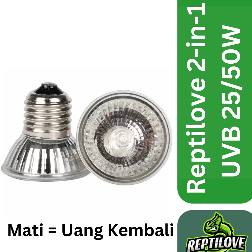 [COD] Reptilove UVA & UVB 2-in-1 | 25 & 50 Watt | Lampu Kura Sulcata Iguana Aldabra Reptil Lampu Rep