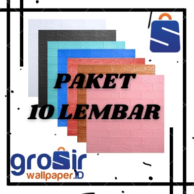 bH (10 Lembar) PERPAKET Wallfoam 70 X 77CM /Wallpaper 3D Motif Premium ✤ Diskon