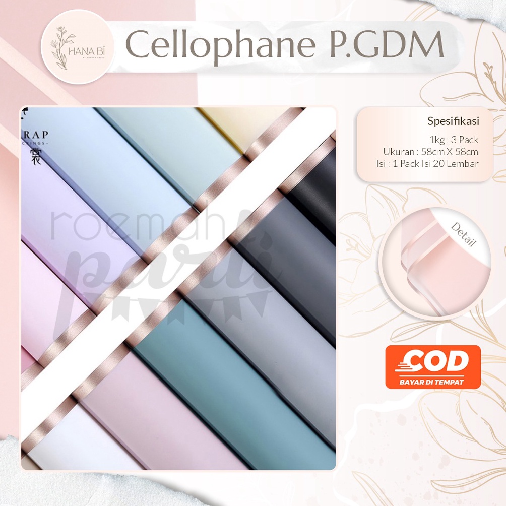 

6P0KV 20 Lembar Kertas Buket Cellophane Wrapping Paper Kertas Buket Bunga Cellophane Paper Flower Wrapping Paper Kado Party P.GDM 6452